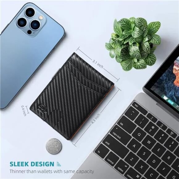 Wallet for Men Slim with 12 Slots Men's RFID Wallet Minimalist - Picture 4 of 6